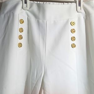Women's Medium White Lined Dress Pants/Wide Pant/Bell Bottom